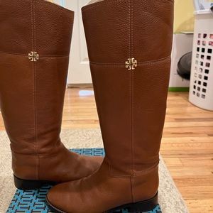 GUC Tory Burch Jolie leather riding boots. Size 8.5 wide shaft in rustic brown